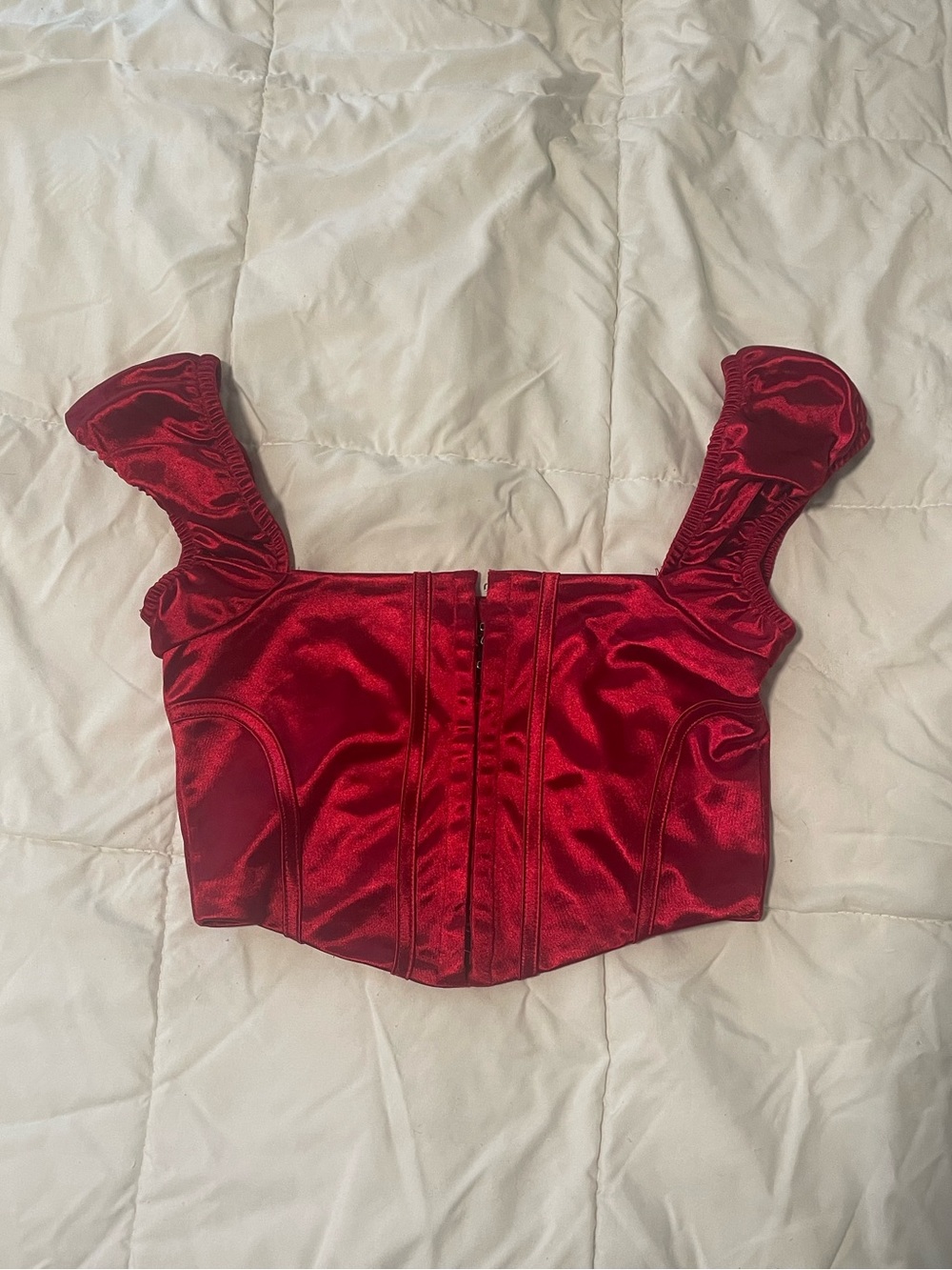 Y2K Wet Seal Red Satin Corset Crop Top